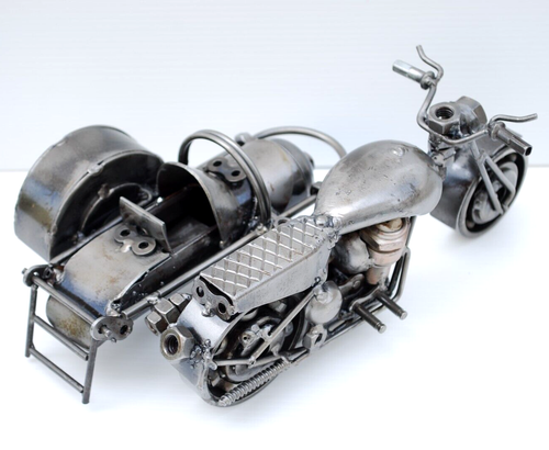 Motorcycle sidecar Scrap metal sculpture, Cool gift for dad, Wow Graduation gift - Picture 11 of 15