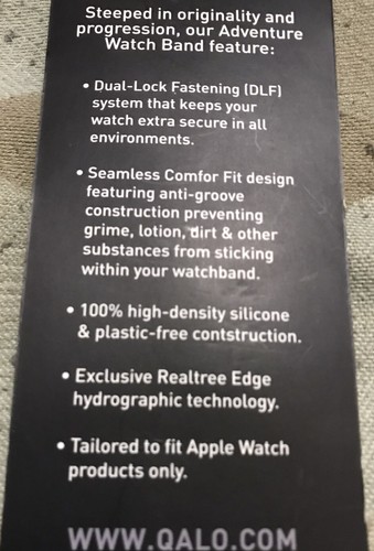 QALO Adveture Watch Band BLACK QS9-WMB-S42 For Apple 🍎 Watch Only! - Picture 2 of 2