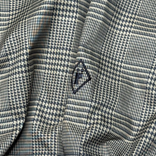 VTG Roche Jacket L Gold Black HoundsTooth Golf Windbreaker Pullover Reversible - Picture 3 of 9