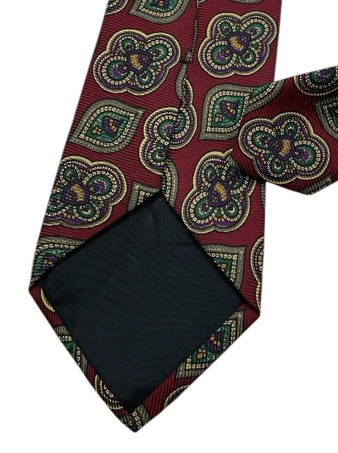 Corbata HUGO BOSS ETIQUETA BLANCA XL Borgoña Cachemira Seda LUJO ITALIA Foto 4 de 4