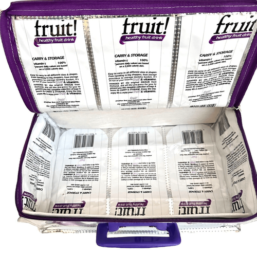 Y2K Handed By Fair Trade Artsy Fruit Collection Handle Box Lunch Bag Tote NOS - Picture 6 of 16