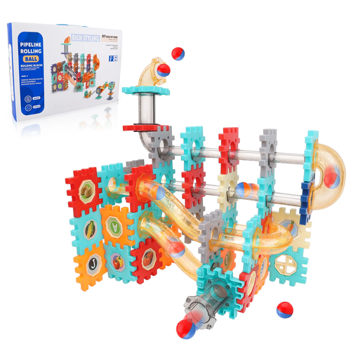 125-Piece Marble Run Set, STEM Building Blocks for Kids Ages 3-8