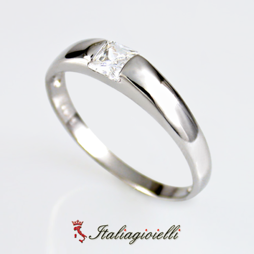 Elegante Anello Fedina Donna Uomo in Argento 925 rodiato Oro Bianco Gioielli - Foto 6 di 6