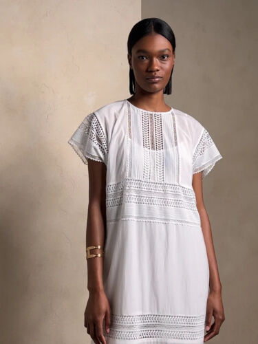 BANANA REPUBLIC Auriene Lace Maxi Dress SMALL S NEW WHITE #632480 - Picture 3 of 4
