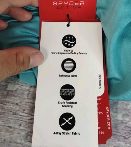 Spyder Active Womens  Sz Large Cropped Stretch Wicking Shirt Long Sleeve - NWT - Picture 15 of 19