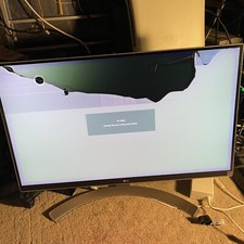 LG 27MU88-W 27" 4K UHD LED HDMI DisplayPort USB 3.0 IPS Monitor Cracked