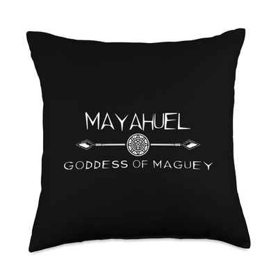 Aztec Earth Goddess-Mayahuel Throw Pillow, 18x18, Multicolor