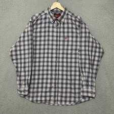 Ariat FR Flame Resistant Shirt Men XL Purple Plaid Button Down Long Sleeve
