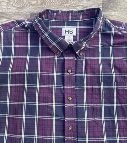 Harbor Bay HB Hemd Herren 5XL kariert Langarm Knopfleiste Freizeit blau lila - Bild 2 von 7