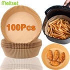 100PCS Air Fryer Liners Round Disposable Non Stick Parchment Baking Paper UK