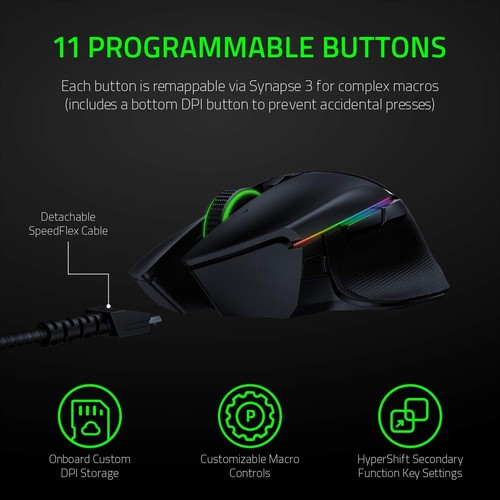 Razer Basilisk Ultimate Wireless Gaming Mouse and Charging Dock Certified Refurb - Picture 8 of 8