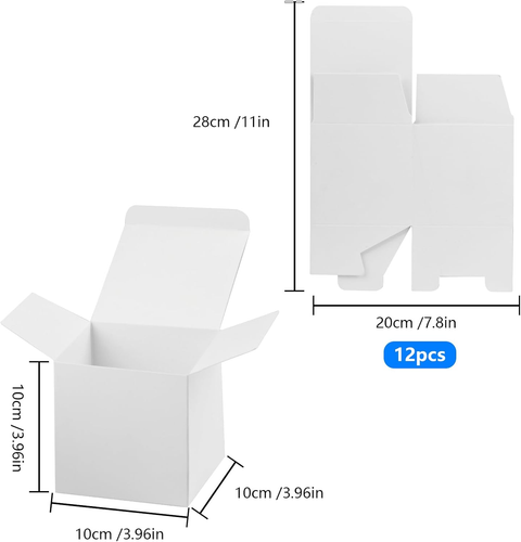 12 Pcs Small Gift Boxes with Lids Mini White Gift Boxes Cardboard Paper Prese... - Picture 12 of 12