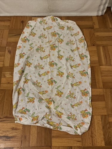 Vintage Sesame Street Big Bird Crib Toddler Bed 1980s Fitted Sheet FREE SHIP