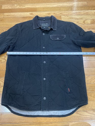 Quicksilver Jacket Mens Large Quilted Faded black  Snap Closure Coat Skate - Picture 7 of 8