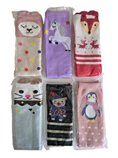 Kids Girls Fancy Cozy Animal Knee High Boot Socks Size 5-12 Yrs Old NIB 6 Pairs