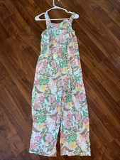 CAT JACK Jumpsuit Girls' XL 14-16 Multi Colors Floral Pattern Woven Romper