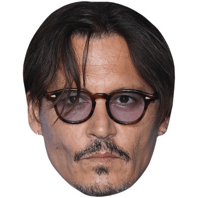 Johnny Depp (Brille) Promi Maske, flaches Kartengesicht, Kostüm Maske