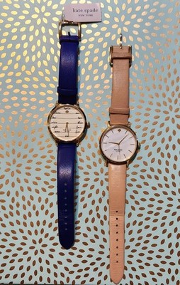 Kate Spade Metro Cream Dial Blue Leather Strap Women's Watch KSW9020 