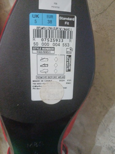 M&S Collection Patent Pointed Toe Flat Slingback Shoes Size 5 RED - Picture 9 of 9