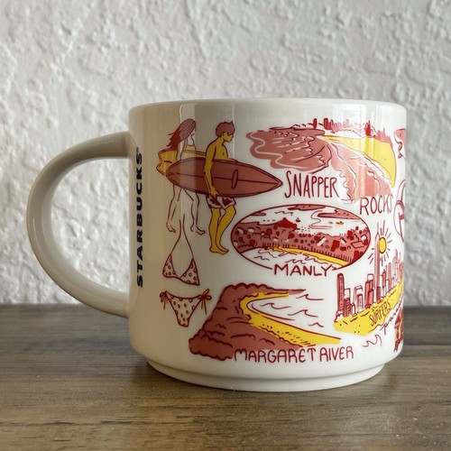 Starbucks Australia RED Been There Series BEACH THEME 14 oz Coffee Mug NIB IN US - Bild 6 von 15