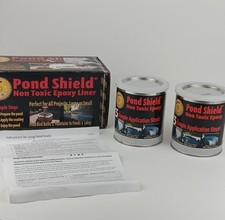 BLACK 1.5 Quart Kit Pond Armor Shield Non Toxic Epoxy Sealer Pond Liner Paint 
