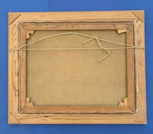 Svend Krahn (1913) Grande olio danese audace metà secolo. Colline e fiordi. c.1950-COA - Foto 6 di 6