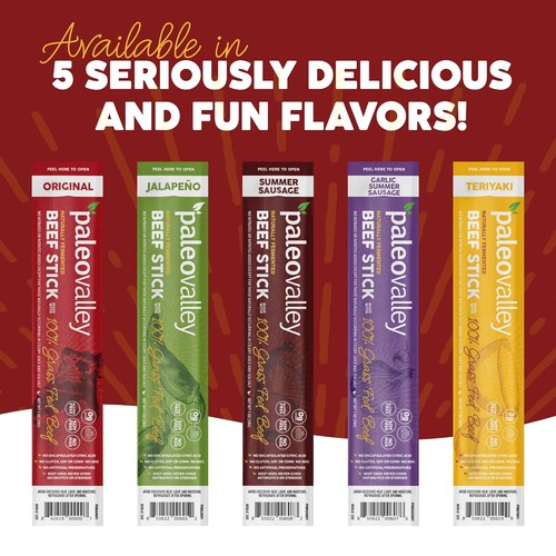 Paleovalley 100 % Gras gefüttert Original Rindfleisch Sticks - 1 Unze (10er Pack)  - Bild 6 von 6