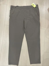 All in Motion Stretch Woven Pants Brown Womens UPF 50+ Quick Dry Sz XL