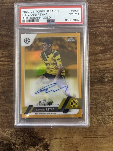 2022-23 Topps UEFA Club Competitions Giovanni Reyna Gold Auto /50 - Picture 1 of 2