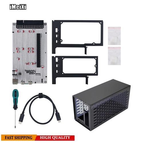 TH3P4G3 Mini External GPU Dock + ATX Power Supply Case for Laptop Thunderbolt