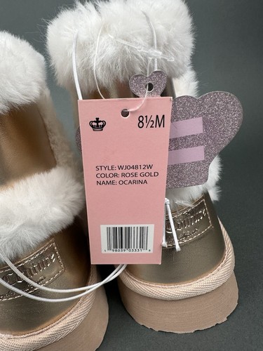 Juicy Couture Women’s JC-King 2 Winter Boots Rose Gold Metallic Faux Fur - Picture 8 of 10