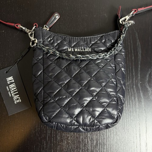 NEW with FLAW, READ -- MZ WALLACE Black Quilted Crosby Go Crossbody Bag Purse - Picture 2 of 12