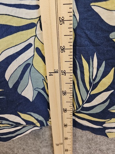 REEF Hawaiian Shirt Mens M Button Down Short Sleeve Cotton Surfer White Blue - Picture 7 of 10