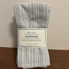 Krista Neutral Set of 8 Stitch Stripe Napkins 17in X 17in  NWT