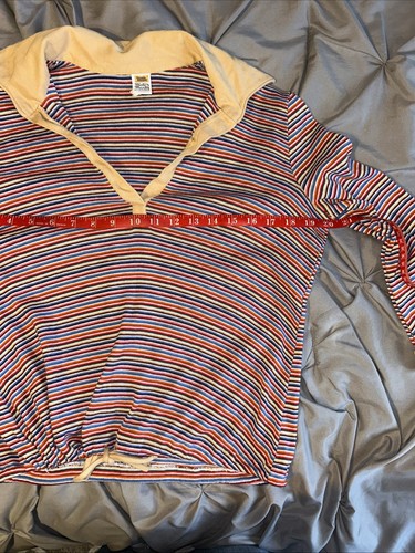 Vintage Mister-Marty of California Stripped Crop Top Shirt Womens L/XL 20x17 - Picture 7 of 8