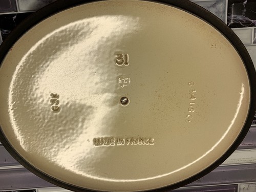Le Creuset Forno Olandese in Ghisa 31 Ovale con Coperchio Cerise Rosso 6-3/4 Qt. - Foto 7 di 8