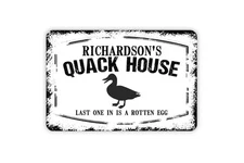 Custom Duck House Metal Sign - Personalized Wall Art