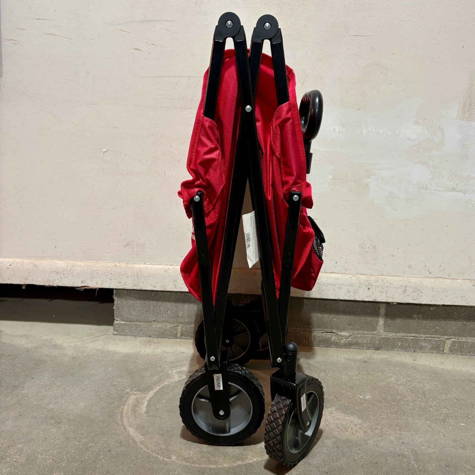 Academy Sports Folding Utility Wagon Heavy Duty Collapsible Cart W/ Handle Black