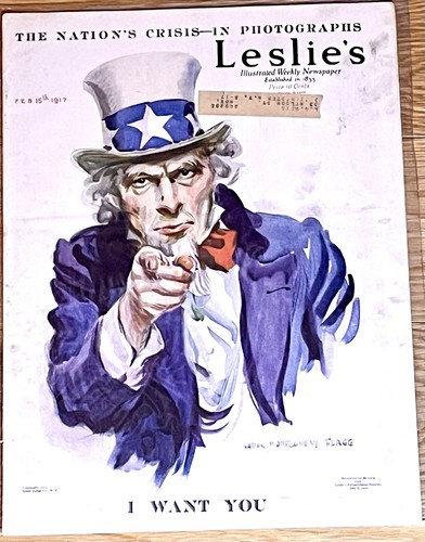1917 UNCLE SAM I Want You Leslie's Illustrated Magazine J M Flagg 250th USA 2026 - Bild 8 von 10
