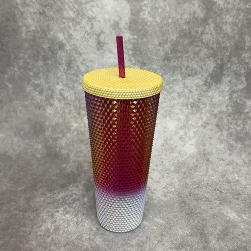 Starbucks Ruby White Gold Ombre Studded Cold Cup Tumbler 24 oz -Never Used - Picture 4 of 9