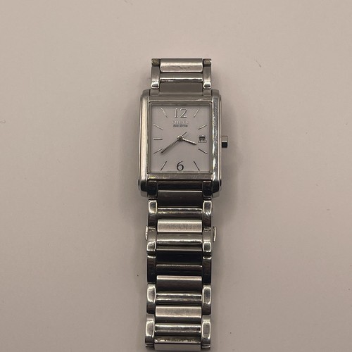 Citizen Eco-Drive GN-0-S-9 Tank Unisex Watch Stainless Silver Band Japan Mvmt - Picture 2 of 11