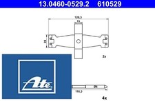 Ate 13.0460-0529.2 Zubehörsatz für Scheibenbremsbelag Zubehörsatz für Tesla 