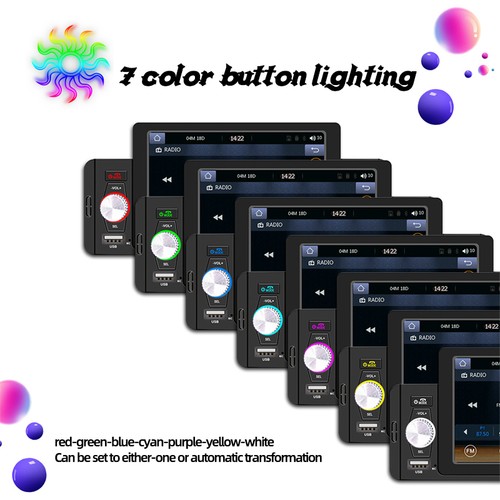 5" 1 Din Radio para coche Carplay Android auto Pantalla táctil Bluetooth USB - Imagen 14 de 16