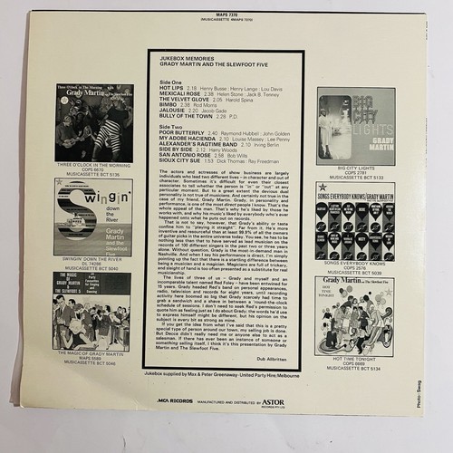 Grady Martin & The Slewfoot Five Jukebox Memories Vinyl LP 12" Record Free Post - Picture 6 of 8