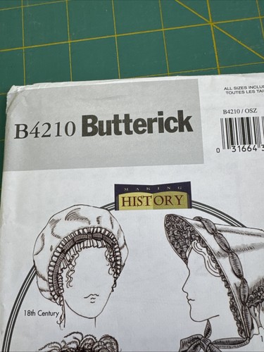 Butterick B4210 Making History Historical Hat Sewing Pattern Multi Size Uncut - Picture 2 of 7