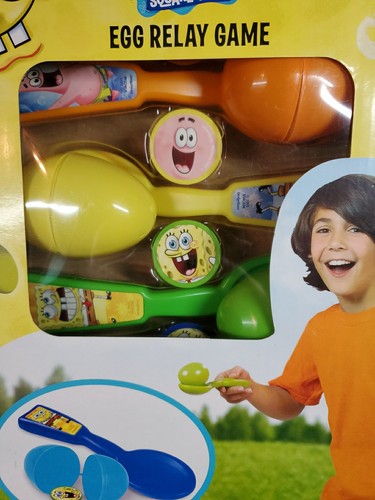 Vtg SpongeBob Easter Egg Spoon Relay Game Family Activity 2013 Nickelodeon - Picture 4 of 8