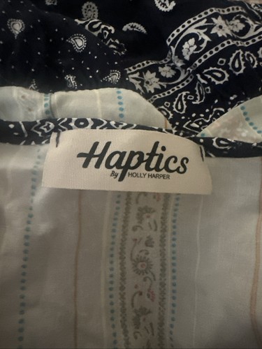 Haptics by Holly Harper Übergröße Viskose Boho Patchwork Bluse 1X - Bild 6 von 6