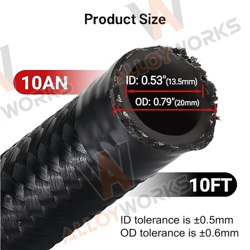 Kit de línea de combustible 10AN AN10 manguera de combustible de nailon trenzado CPE 10 FT NUEVO - Imagen 3 de 7