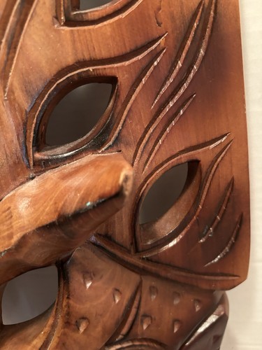 "Máscara de madera tallada dragón Ifugao Bakunawa grande de 24"" Filipinas Tiki Tribal de colección" - Imagen 10 de 23