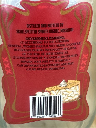 Skull Splitter Spirits Quart Bottle Mapoo’s Apple Pie Shine Moonshine Empty - Picture 6 of 9